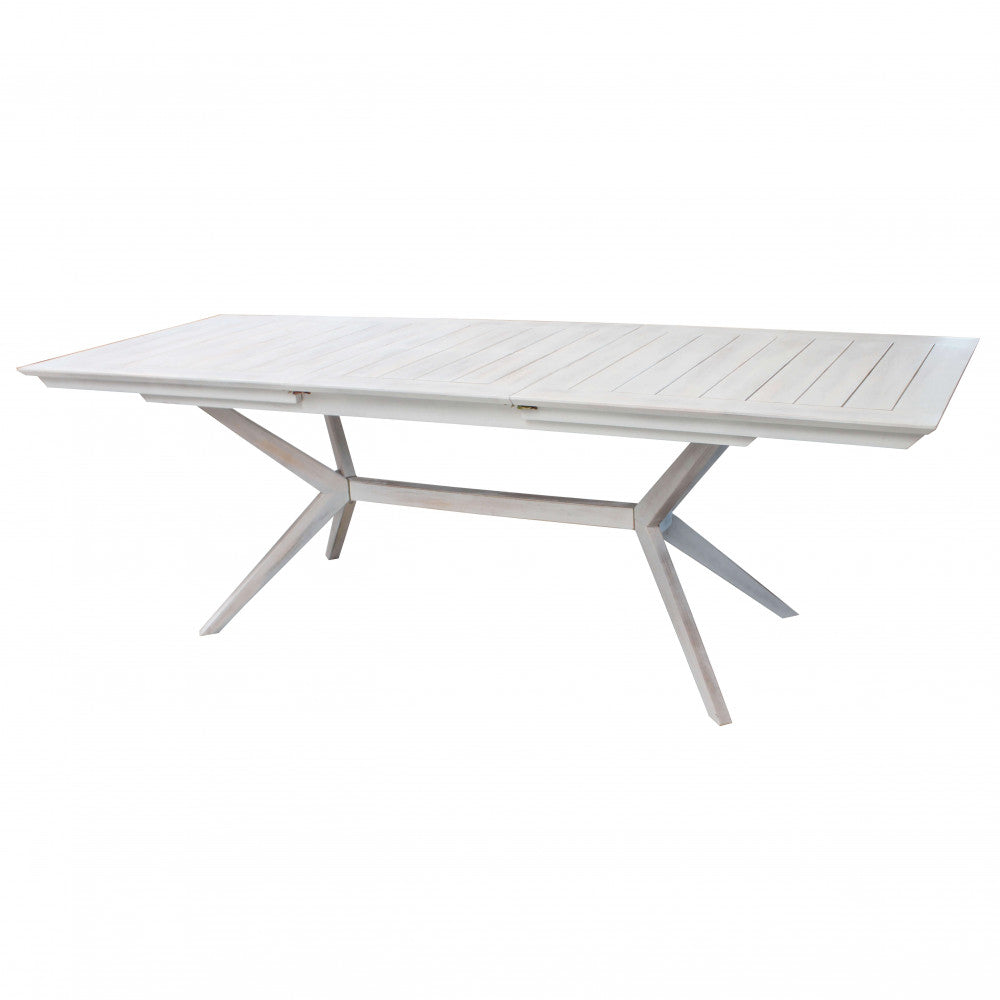 Tavolo allungabile Bali 150/200 x 90 in legno di acacia bianco