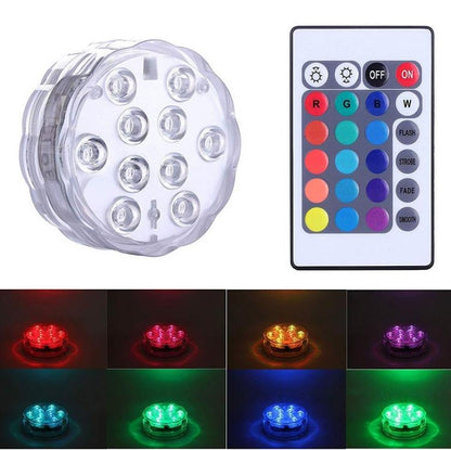 Strahler Lampe 10 LED Mehrfarbig Tauchbar Wasserdicht Für Pool Aquarium