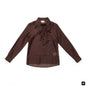 Gaudì camicia da donna manica lunga con volant 621BD45018 2411 cioccolato