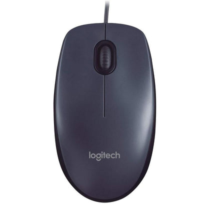 Logitech M90 Kabelgebundene USB-Maus 1000 DPI Beidhändig Arbeit PC/Mac/Laptop - Grau