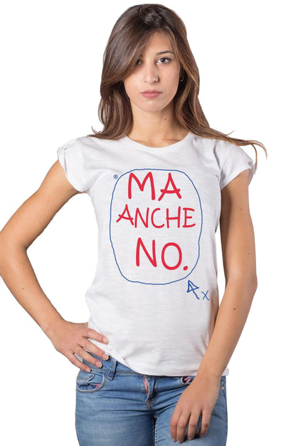 T-shirt Donna Slub 'Ma Anche NO' - 100% Cotone Bio