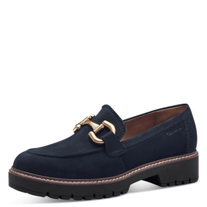 Mocassino camoscio blu