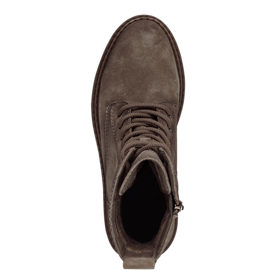 Grauer Schnürstiefel mit Reißverschluss