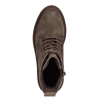 Grauer Schnürstiefel mit Reißverschluss