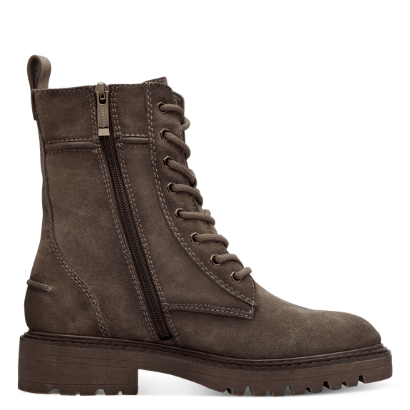 Grauer Schnürstiefel mit Reißverschluss
