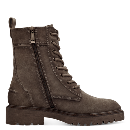 Grauer Schnürstiefel mit Reißverschluss