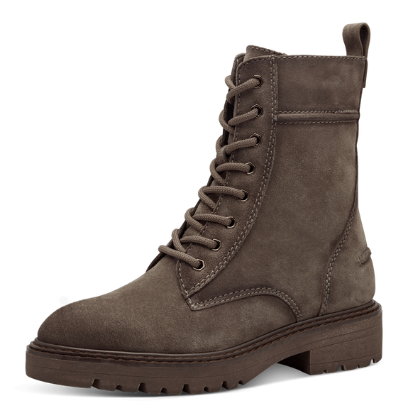 Grauer Schnürstiefel mit Reißverschluss