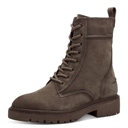 Grauer Schnürstiefel mit Reißverschluss