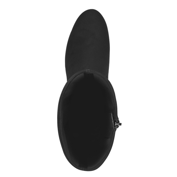 Stiefel aus schwarzem Satin