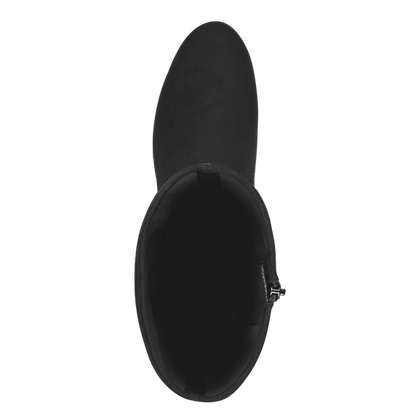Stiefel aus schwarzem Satin
