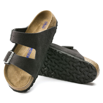 Birkenstock Arizona Velvet Gray plantare morbido