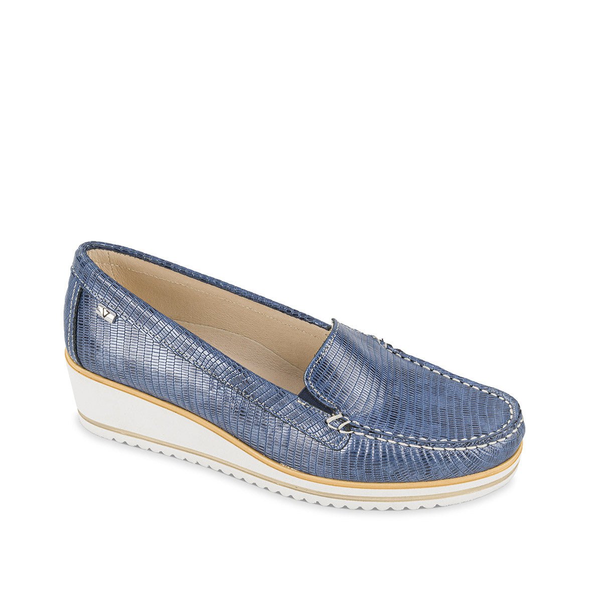 MOKASSIN BLAUER DRUCK