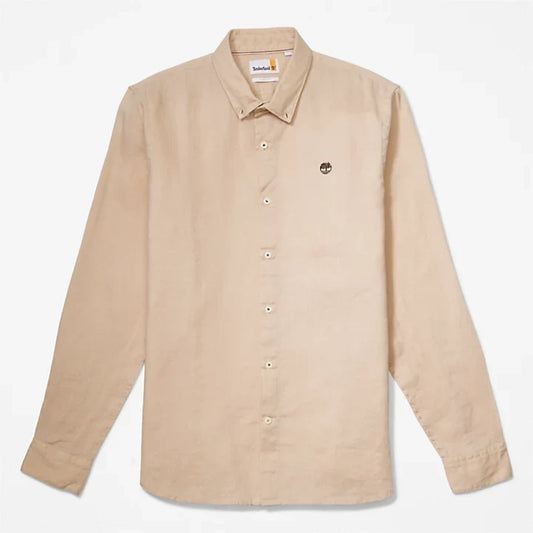 MEN'S MILL RIVER SLIM FIT LINEN SHIRT IN BEIGE