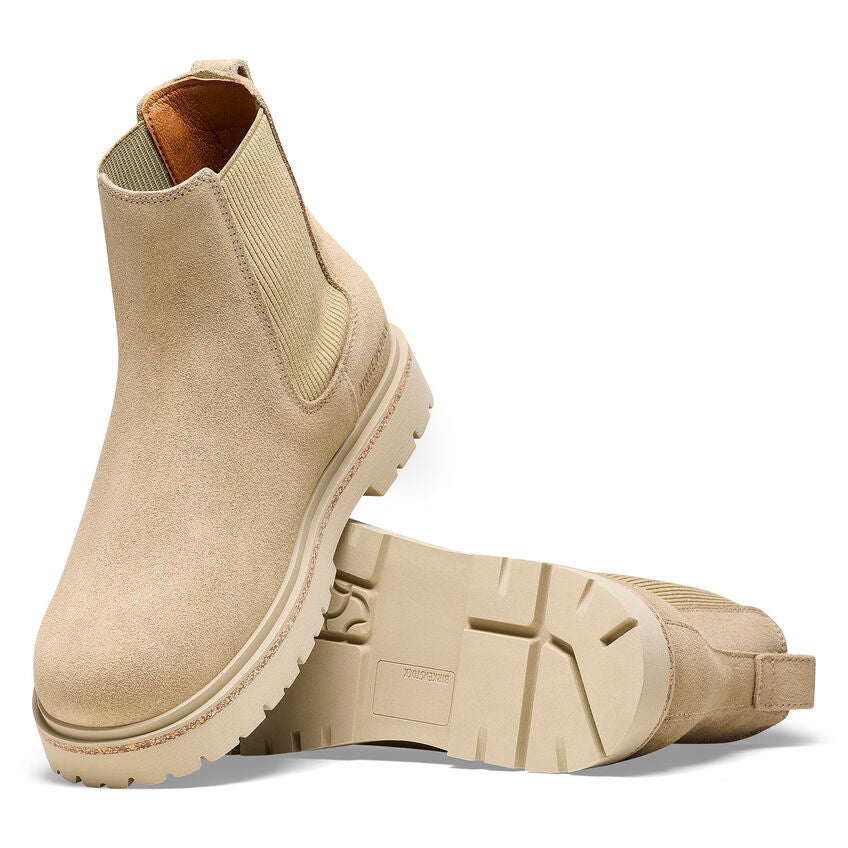 Highwood Slipper aus taupefarbenem Veloursleder