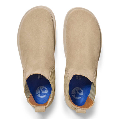 Highwood Slipper aus taupefarbenem Veloursleder