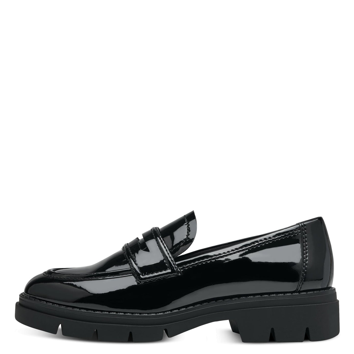 Glänzender schwarzer veganer Loafer