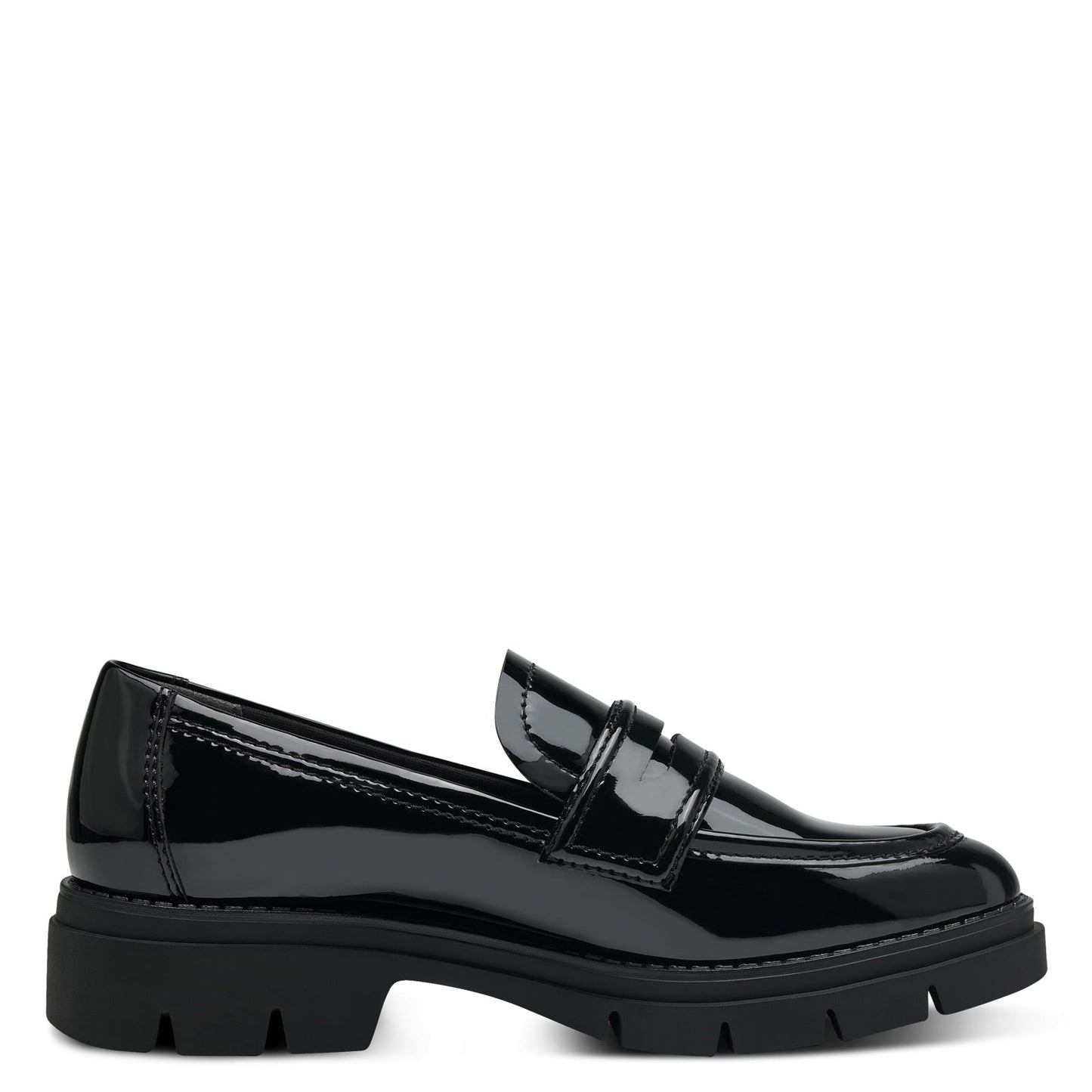 Glänzender schwarzer veganer Loafer