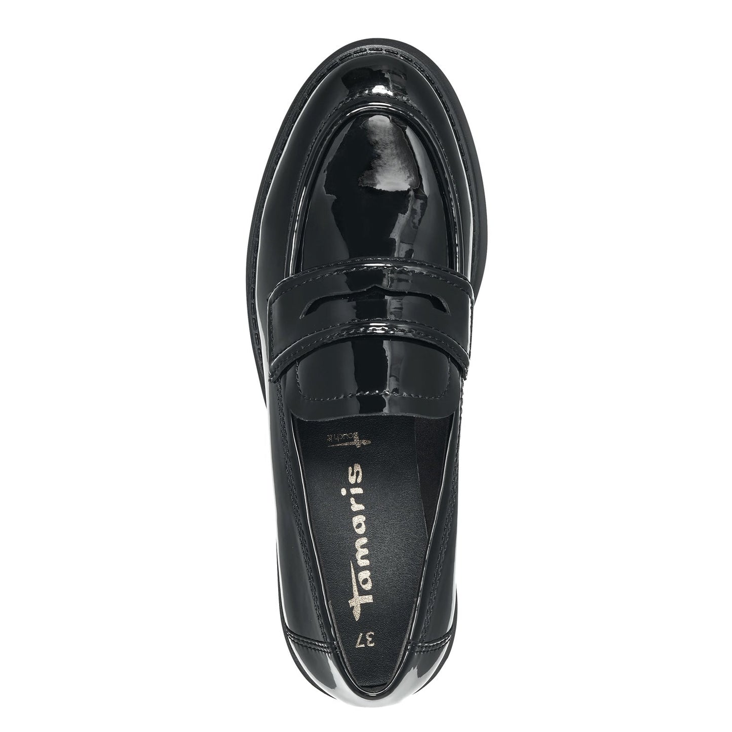 Glänzender schwarzer veganer Loafer