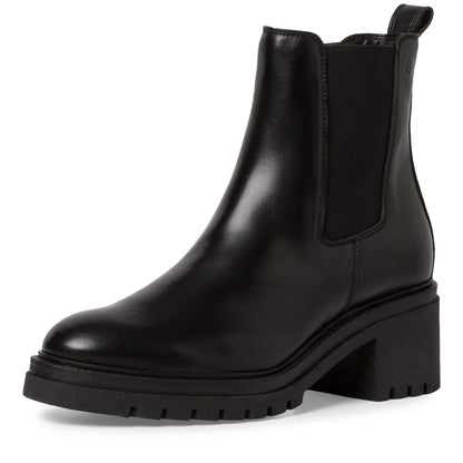 Schwarze Lederstiefelette