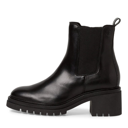 Schwarze Lederstiefelette