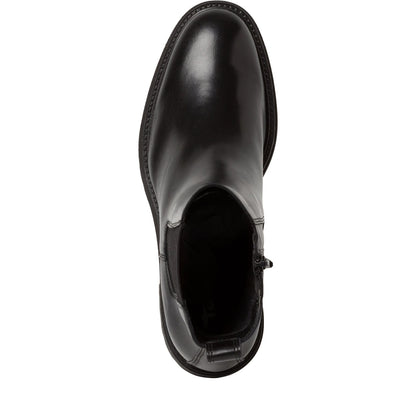 Schwarze Lederstiefelette