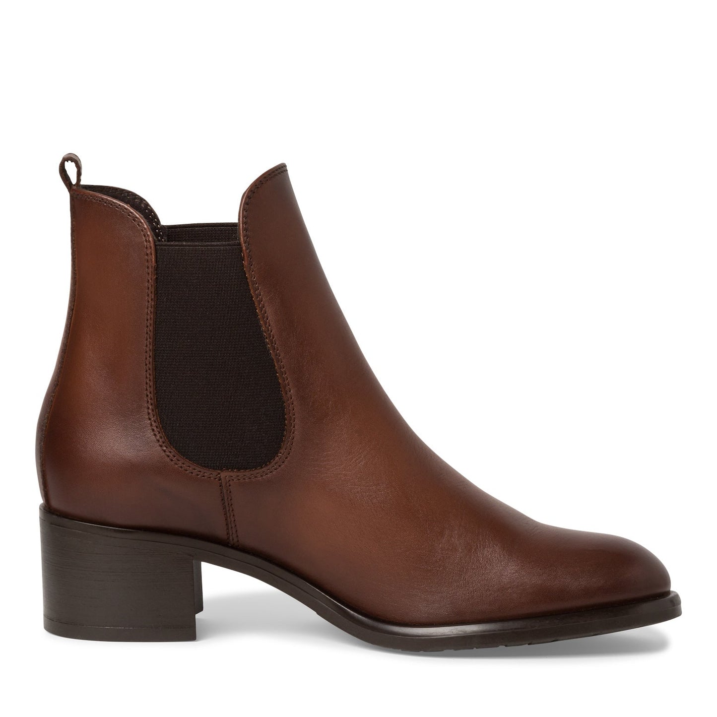 Cognacfarbener Leder-Bootie