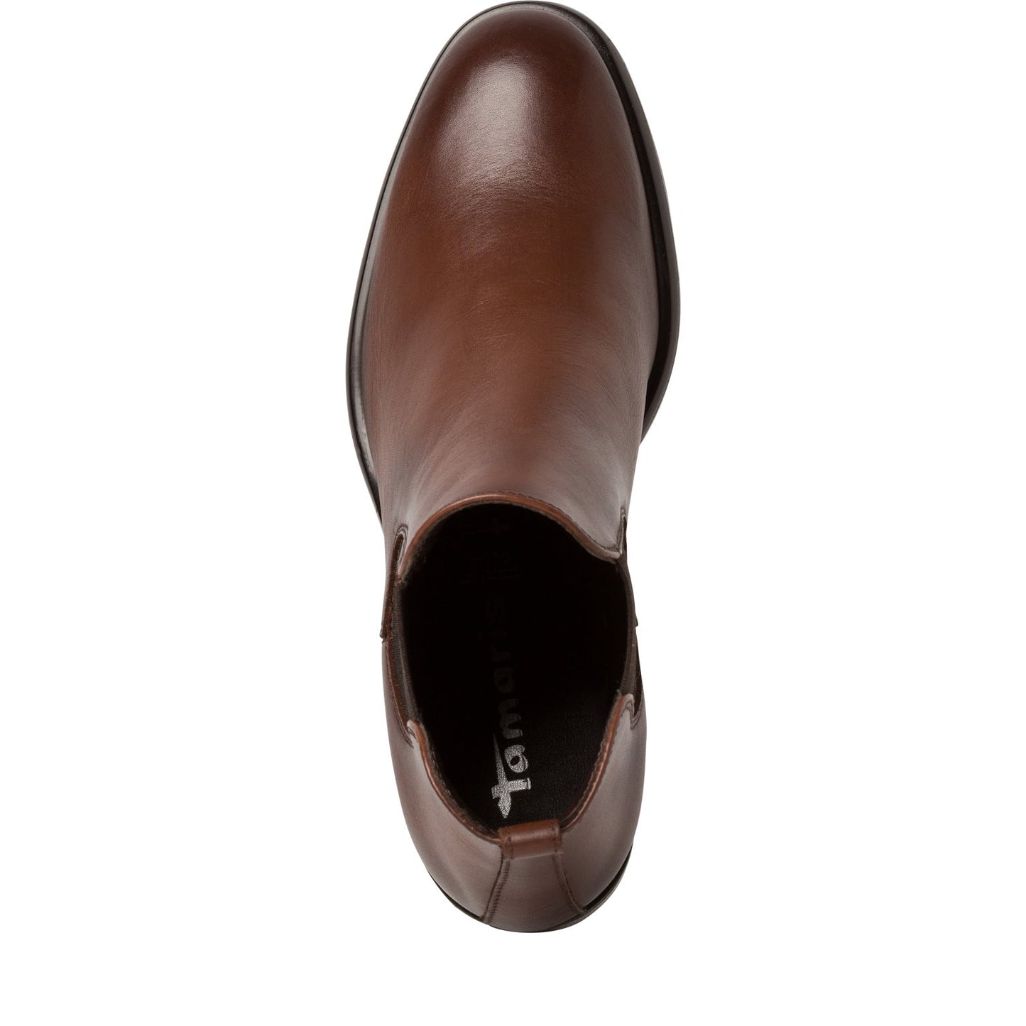 Cognacfarbener Leder-Bootie