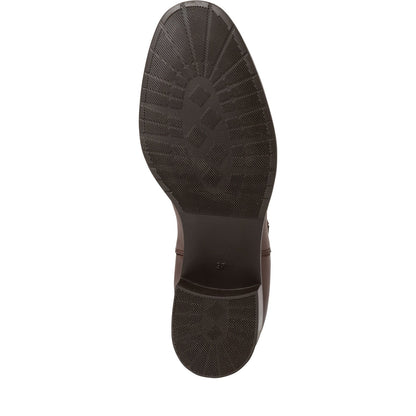 Cognacfarbener Leder-Bootie