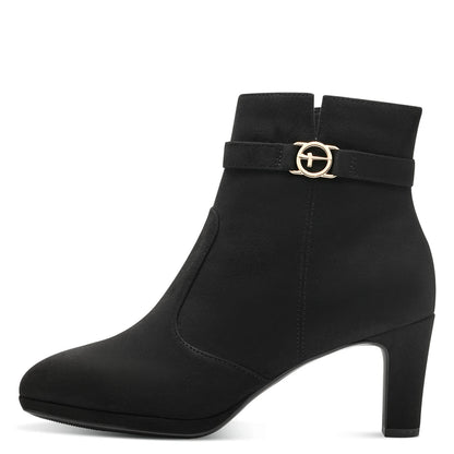 Vegane Stiefelette aus schwarzem Wildlederimitat