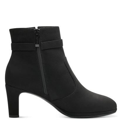Vegane Stiefelette aus schwarzem Wildlederimitat