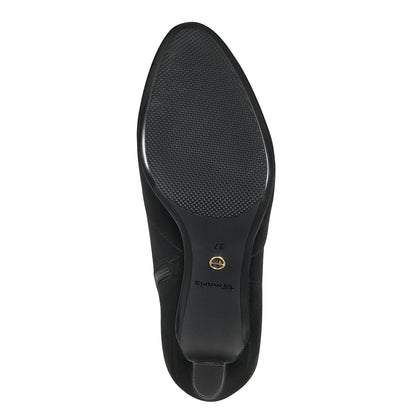 Vegane Stiefelette aus schwarzem Wildlederimitat