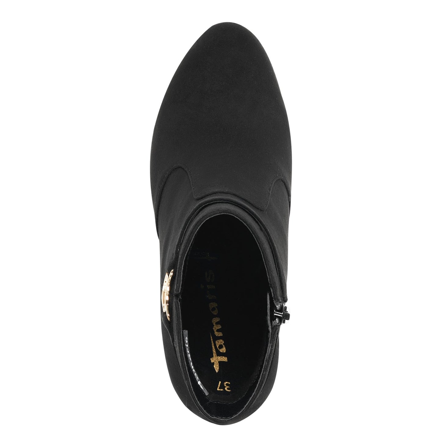 Vegane Stiefelette aus schwarzem Wildlederimitat