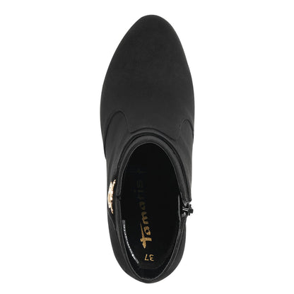 Vegane Stiefelette aus schwarzem Wildlederimitat
