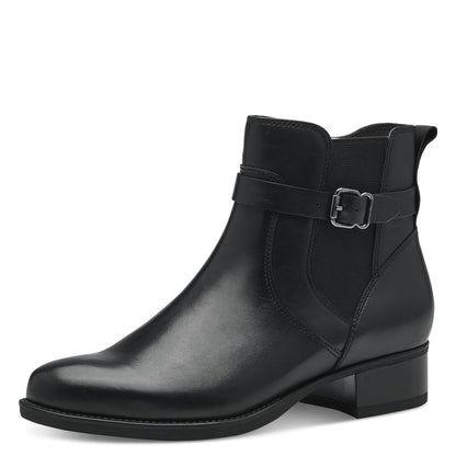 Schwarzer Lederstiefelette