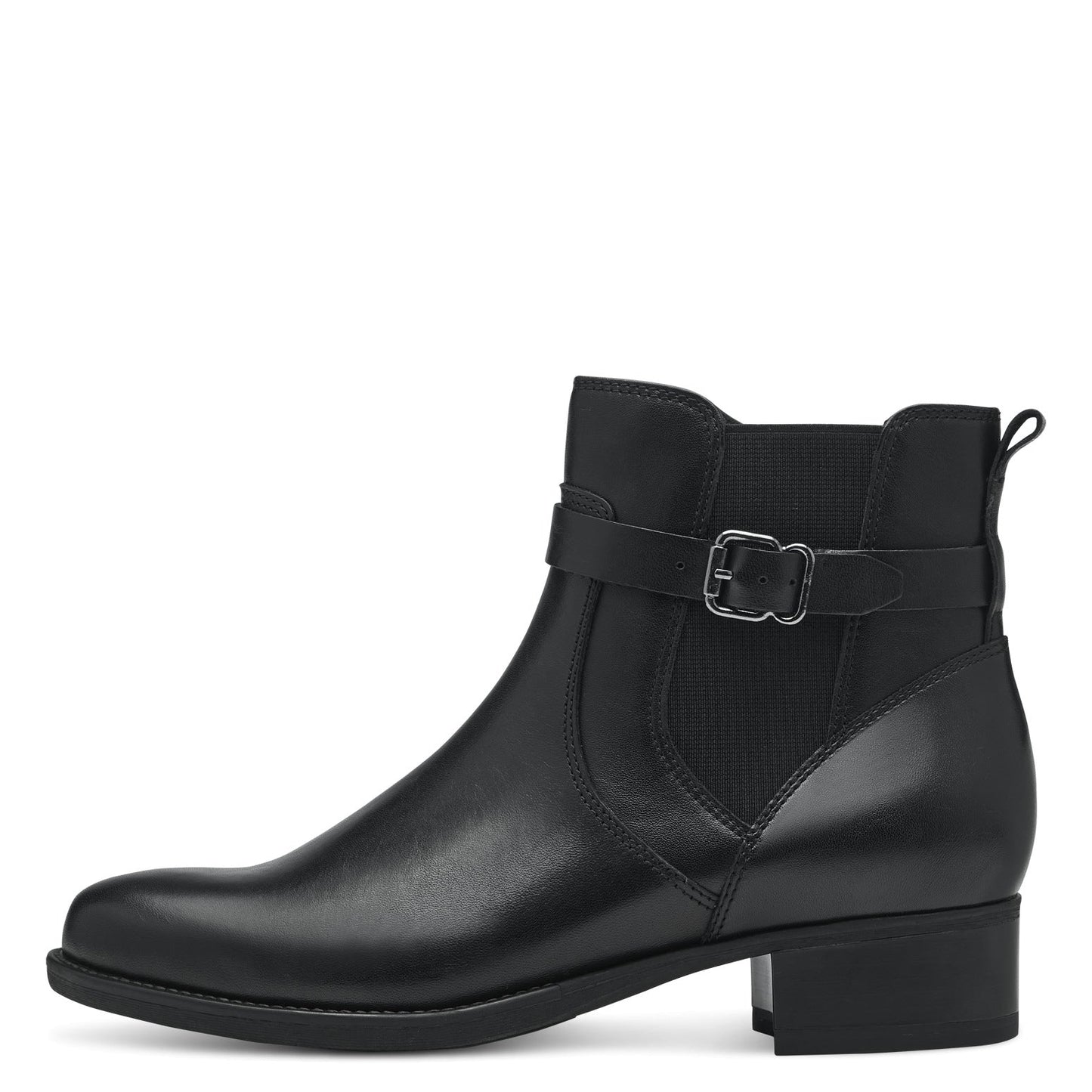 Schwarzer Lederstiefelette