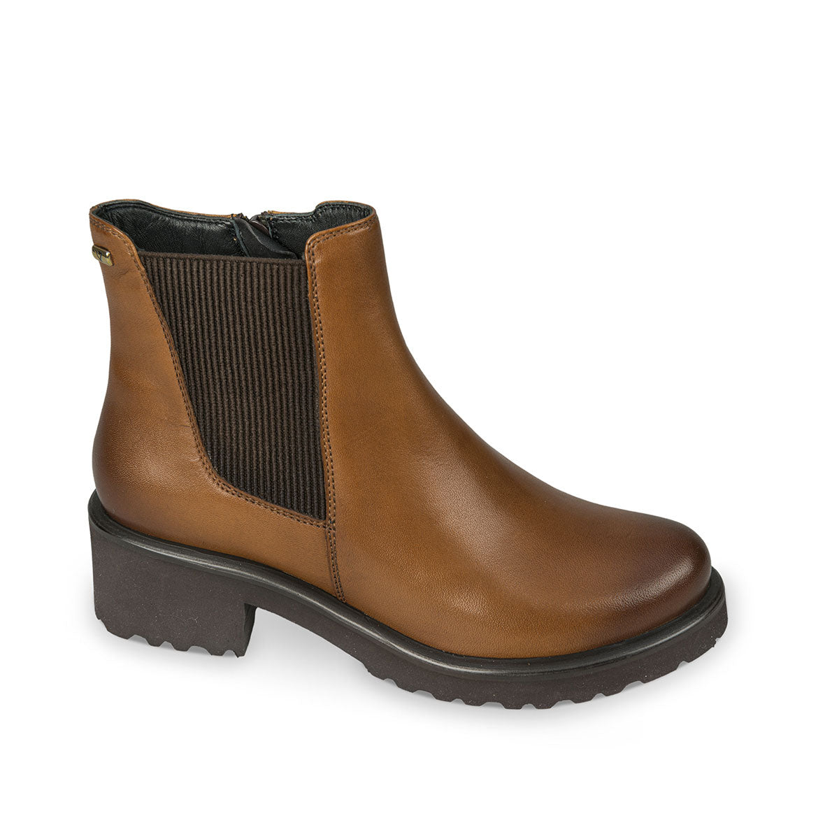 Stiefelette aus braunem Kalbsleder