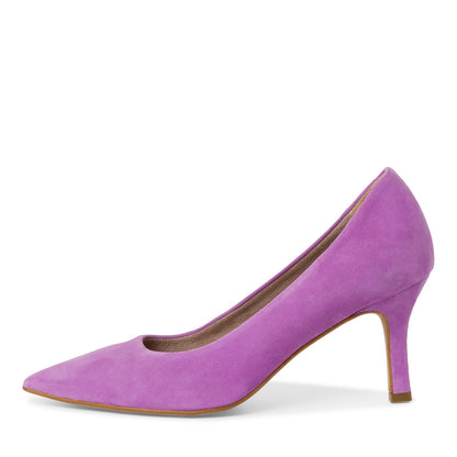 Violette Wildleder-Pumps