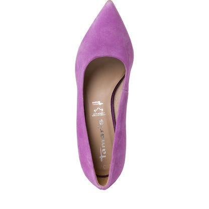 Violette Wildleder-Pumps