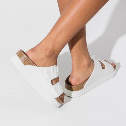Birkenstock Arizona Grooved White Platform Pianta Stretta