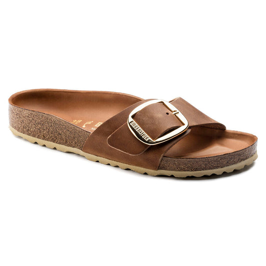 Birkenstock Madrid Big Buckle Cognac geöltes Leder schmal