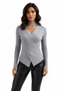 Women's Winter Crossover Neck Sweater – Elegant Long Sleeve Warm and Comfortable Jumper