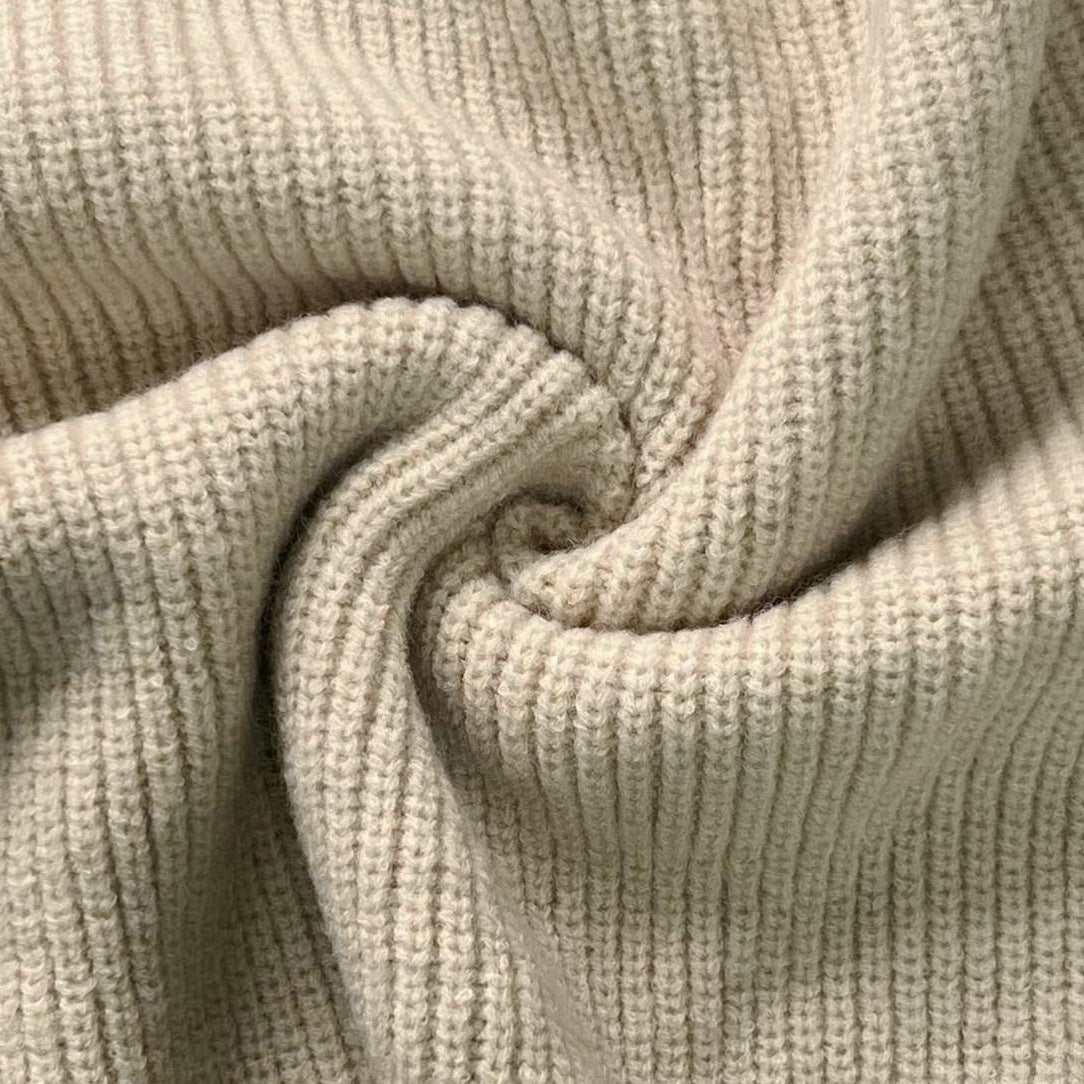 Maglione Donna Girocollo Lavorato a Maglia Autunno Inverno Caldo
