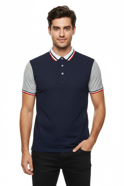 Polo Uomo Elegante Casual in Cotone Maglietta Polo Manica Corta