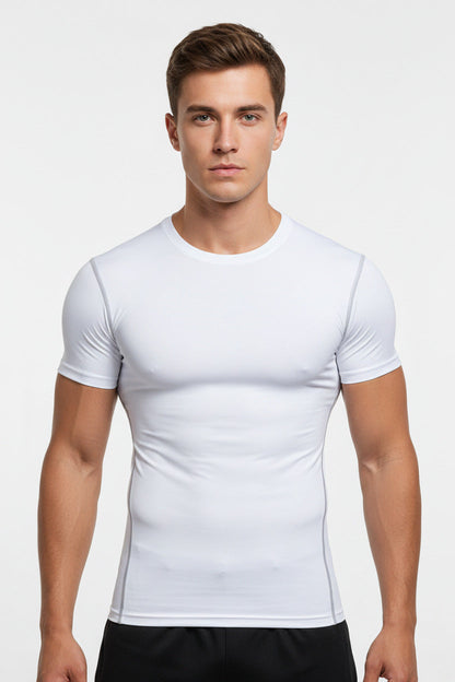 Maglietta Sportiva Uomo Elasticizzata Manica Corta Slim Fit