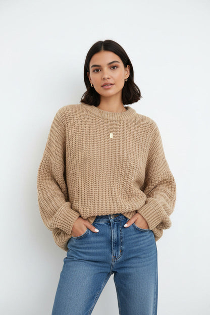 Maglione Autunnale Donna Oversize One Size – Pullover Largo Lavorato a Maglia