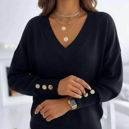 Pullover Donna Elegante Maniche Lunghe | Maglione Casual da Ufficio Comodo e Versatile