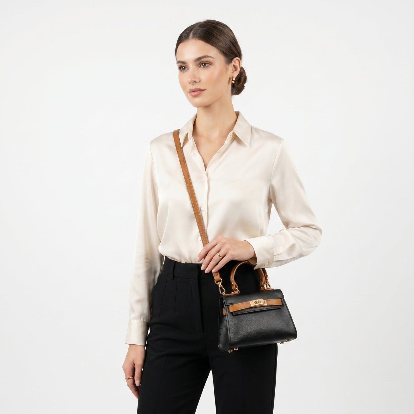 Stile Donna Bags - Mini Beky Borsa a Mano in Vera Pelle