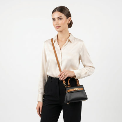 Stile Donna Bags - Mini Beky Borsa a Mano in Vera Pelle