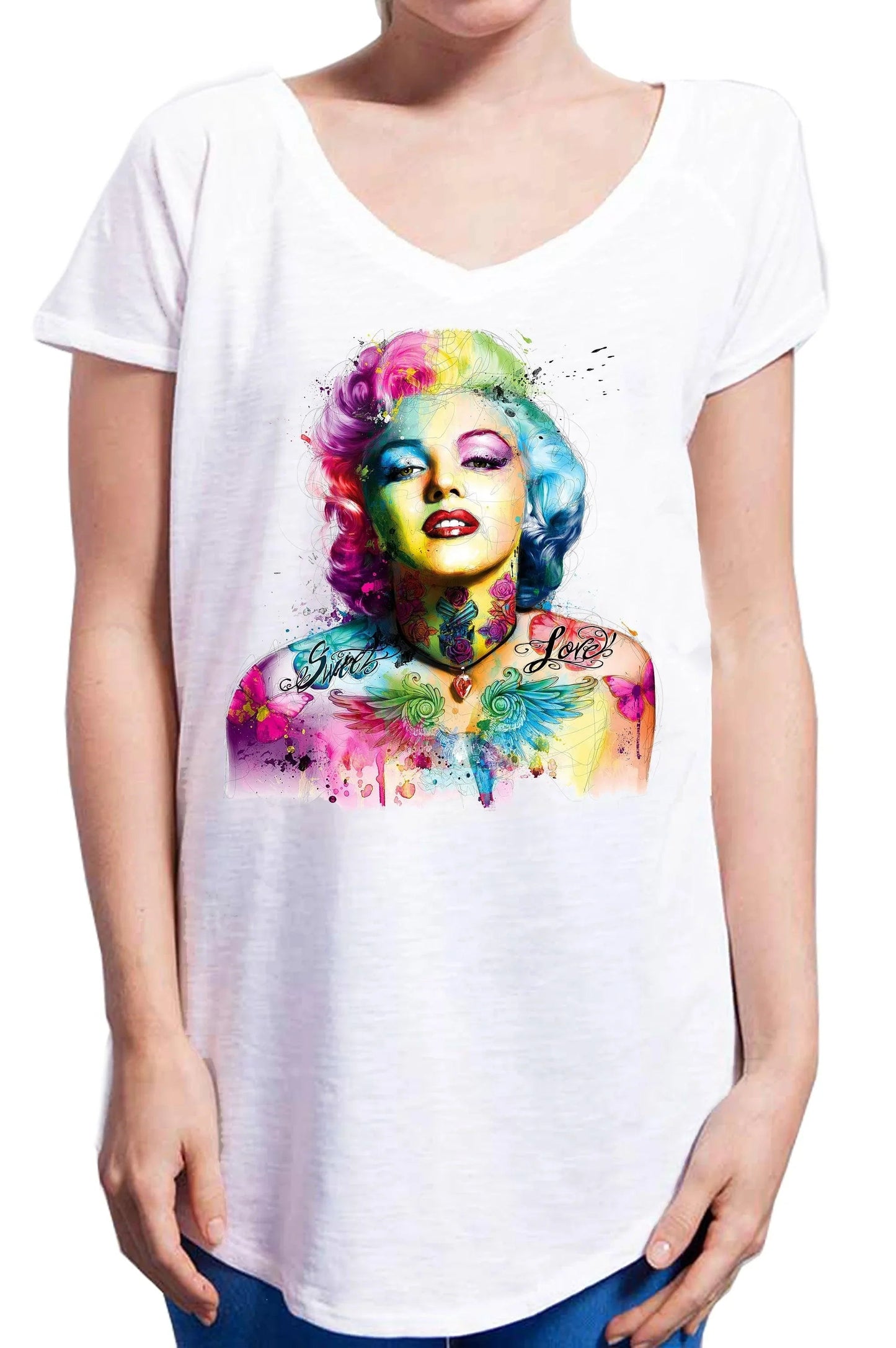 Marilyn Monroe - T-shirt Urban Slub Donna 100% Cotone