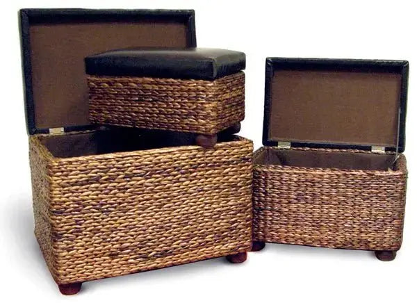 Panca olivier set 3 pezzi noce/marrone ecopelle